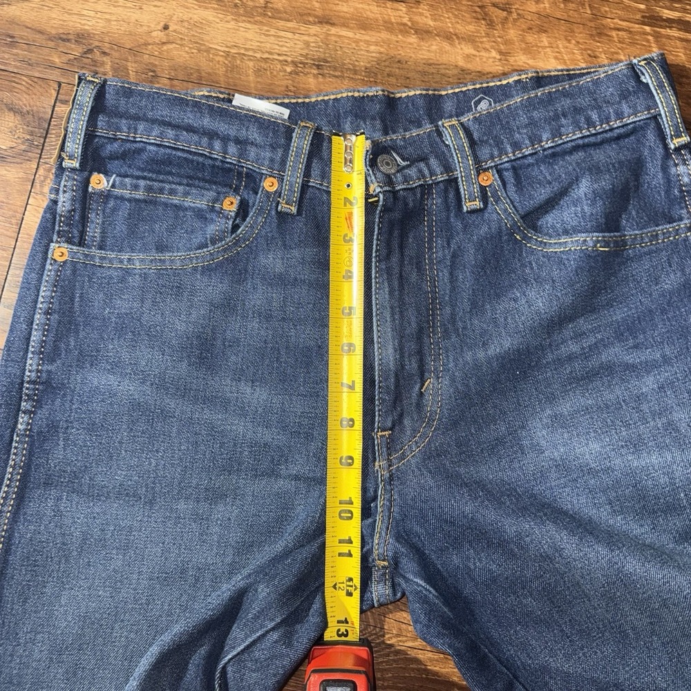 Levi's Straight Leg Western Cut Dark Wash Blue Jeans Men's 33x32 - Picture 4 of 7